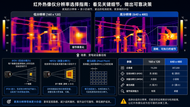 红外分辨率 160×120、320×240、384×288 与 640×480实战选型指南