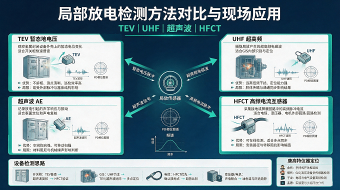 TEV、UHF、超声波与HFCT局放检测方法的区别及现场选型